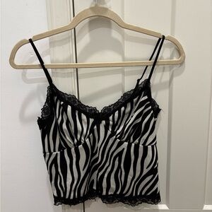 Forever 21 Black and White Zebra Print Camisole